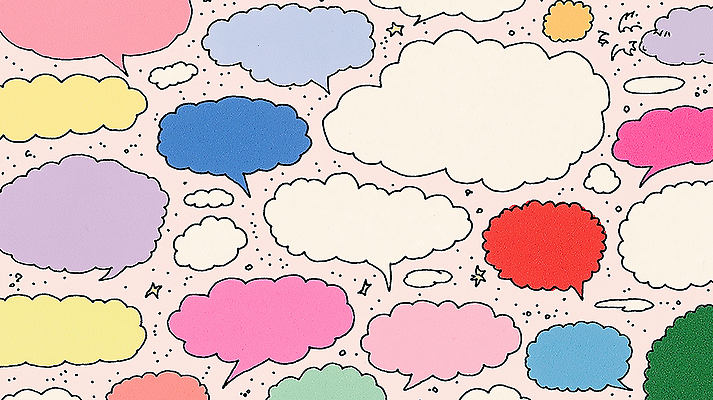 JPG 디자인 감정 예술 상징 컬러 백그라운드 말풍선 일러스트 커뮤니케이션 아이디어 대화 그래픽 표현 토론 스케치 즐거움 상상력 창의성 국내일러스트 AI일러스트 AI콘텐츠 컨셉 말하기 미술 파일형식