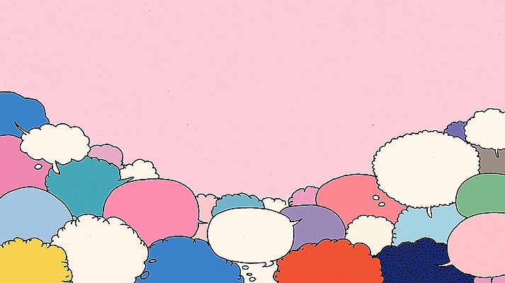 JPG 디자인 감정 컬러 백그라운드 말풍선 생각 패턴 일러스트 이야기 대화 그래픽 활발 표현 메시지 그림 소통 상상력 국내일러스트 AI일러스트 AI콘텐츠 컨셉 무늬 말하기 파일형식