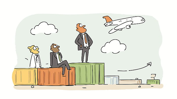 옷 남자 산업 일러스트 비즈니스 모션 하늘 회의 협력 비행기 직장 관찰 목표 계획 컨테이너 토론 항공 무역 기획 상상력 창의력 국내일러스트 AI파일 컨셉 회사 항공교통 대중교통 사람 파일형식 벡터