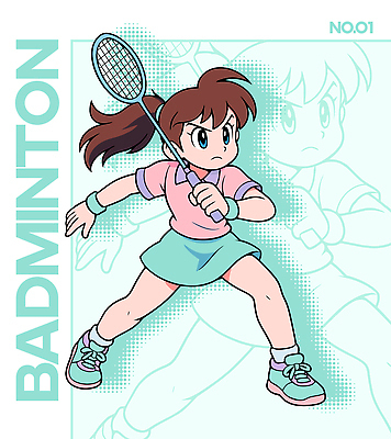 스포츠 포즈 일러스트 소녀 경기 운동복 운동 헬스 활발 에너지 청바지 라켓 연습 배드민턴 준비자세 액션 일러캐릭터 AI파일 캐릭터 옷 여자 어린이 스포츠용품 컨셉 바지 건강 구기 준비 파일형식 벡터