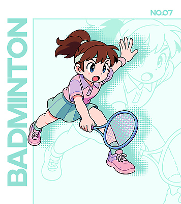 캐릭터 스포츠 일러스트 협력 건강 소녀 경기 여름 친구 운동 스트레칭 경쟁 활발 연습 즐거움 역동적 배드민턴 액션 일러캐릭터 AI파일 계절 여자 감정 어린이 컨셉 관계 구기 파일형식 벡터