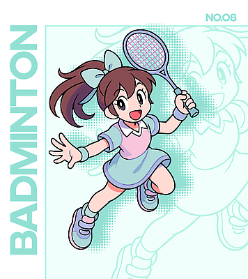 캐릭터 디자인 옷 스포츠 일러스트 소녀 경기 취미 운동 귀여움 점프 라켓 즐거움 배드민턴 일러캐릭터 AI파일 여자 감정 어린이 스포츠용품 컨셉 모션 건강 구기 파일형식 벡터