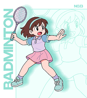 캐릭터 여자 스포츠 일러스트 모션 운동선수 표정 소녀 경기 운동복 청춘 운동 경쟁 에너지 라켓 집중 그림 열정 팬시 배드민턴 일러캐릭터 AI파일 옷 감정 어린이 스포츠용품 컨셉 건강 사람 구기 파일형식 벡터