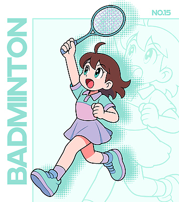 캐릭터 행복 어린이 스포츠 포즈 일러스트 모션 서울 미소 소녀 여름 파란색 운동 점프 에너지 게임 라켓 연습 즐거움 배드민턴 일러캐릭터 AI파일 계절 여자 감정 스포츠용품 컬러 놀이 한국 표정 건강 사람 구기 파일형식 벡터