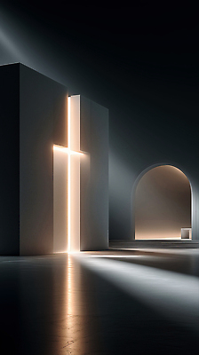 JPG 편집이미지 종교 십자가 조명 빛 교회 환경 기도 구출 신비 명상 아치 예배 강조 이미지편집 AI컴퓨터그래픽 AI콘텐츠 컨셉 종교건축 건물 도움 파일형식