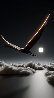 JPG 구름 편집이미지 날개 야경 자연 조류 하늘 생명 평화 자유 비행 밤 달빛 조화 뷰티풀 이미지편집 AI컴퓨터그래픽 AI콘텐츠 자연요소 동물 컨셉 견과류 달 야간 생태계 파일형식 풍경_경치