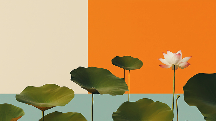 JPG 식물 감정 여유 컬러 일러스트 자연 생명 연꽃 풍경 물 여름 환경 정원 연못 수면 수중식물 연잎 생태계 조화 뷰티풀 국내일러스트 AI일러스트 AI콘텐츠 자연요소 계절 꽃 잎 파일형식