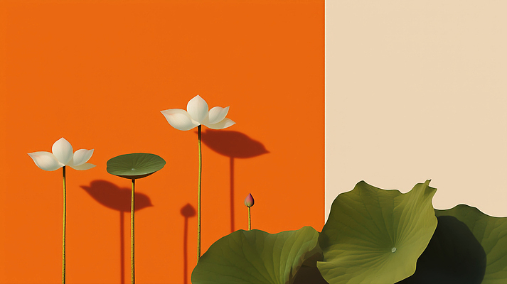 JPG 식물 꽃 여유 컬러 백그라운드 일러스트 자연 생명 연꽃 풍경 여름 태양 평화 정원 고요 연잎 조화 뷰티풀 국내일러스트 AI일러스트 AI콘텐츠 자연요소 계절 감정 컨셉 잎 생태계 파일형식