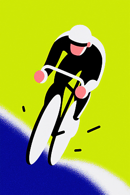 JPG 스포츠 컬러 백그라운드 일러스트 운동선수 경기 일상 파란색 운동 노란색 자전거 흰색 레이싱 사이클선수 집중 속도 역동적 라이딩 자전거경기 국내일러스트 AI일러스트 AI콘텐츠 컨셉 건강 시합 라이프 바이크 파일형식