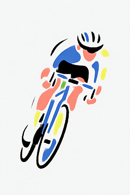 JPG 디자인 스포츠 컬러 일러스트 모션 사람 운동 자전거 경쟁 사이클선수 연습 속도 그림 열정 라이딩 액션 창의성 페달 스타일 국내일러스트 AI일러스트 AI콘텐츠 감정 컨셉 운동선수 건강 바이크 파일형식
