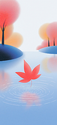 JPG 나무 호수 물결 컬러 단풍 잎 일러스트 자연 풍경 물 반사 평화 고요 가을 숲 조화 뷰티풀 풍요 국내일러스트 AI일러스트 AI콘텐츠 자연요소 식물 계절 컨셉 생태계 파일형식