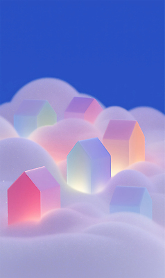 JPG 구름 편집이미지 디자인 예술 컬러 하늘 주택 풍경 빛 평화 공상 뷰티풀 색채 창의성 환상 이미지편집 AI컴퓨터그래픽 AI콘텐츠 자연요소 컨셉 건물 파일형식