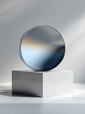 JPG 편집이미지 디자인 예술 조명 상반신 장식 인테리어 반사 전시 공간 거울 균형 기하학 이미지편집 AI컴퓨터그래픽 AI콘텐츠 무늬 파일형식