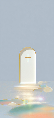 JPG 편집이미지 디자인 기독교 컬러 백그라운드 십자가 조명 빛 문 평화 공간 분위기 모던 그림 부드러움 이미지편집 AI컴퓨터그래픽 AI콘텐츠 종교 컨셉 감각 파일형식