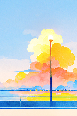 JPG 구름 물결 바다 컬러 여행 일러스트 자연 하늘 휴식 조명 풍경 해변 여름 평화 일몰 저녁 조용 뷰티풀 국내일러스트 AI일러스트 AI콘텐츠 자연요소 계절 컨셉 노을 야간 생태계 파일형식