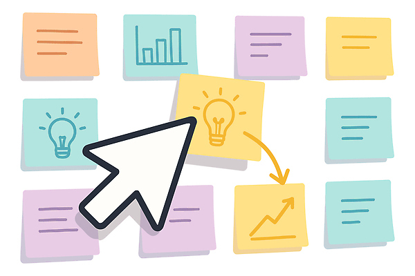 여유 컬러 스티커 일러스트 모션 그래프 협력 아이디어 사무실 공책 자료 성장 표현 기록 메모지 계획 분석 포스트잇 정리 서류판 창의성 브레인스토밍 국내일러스트 AI파일 감정 컨셉 비즈니스 문구용품 사무용품 파일형식 벡터