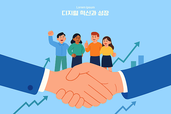 일러스트 회사 비즈니스 관계 성공 회의 그래프 협력 악수 성장 발전 목표 전략 혁명 의사소통 국내일러스트 AI파일 컨셉 손짓 파일형식 벡터