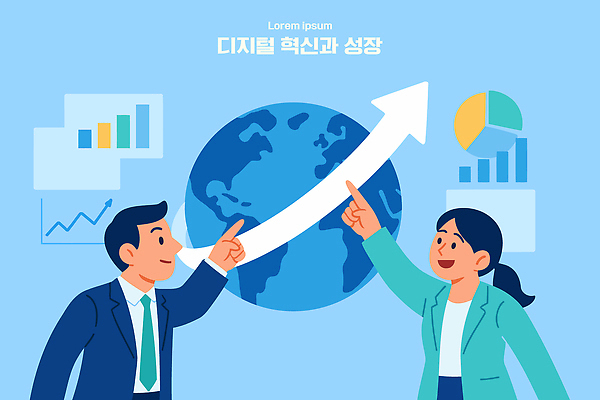 지구 일러스트 비즈니스 통계 성공 그래프 협력 대화 경제 유행 디지털 자료 성장 발전 시장 목표 분석 전략 혁명 국내일러스트 AI파일 컨셉 말하기 파일형식 벡터
