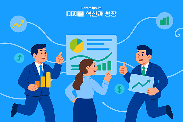 일러스트 비즈니스 성공 회의 커뮤니케이션 그래프 협력 아이디어 사무실 디지털 자료 성장 전문직 결과 분석 동료 직원 전략 혁명 마케팅 서류판 국내일러스트 AI파일 직업 컨셉 관계 사무용품 파일형식 벡터