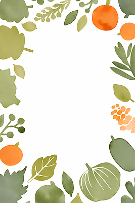 JPG 식물 디자인 예술 컬러 백그라운드 잎 채소 과일 일러스트 자연 수채화 장식 초록색 여름 준비 그림 화사함 국내일러스트 AI일러스트 AI콘텐츠 계절 컨셉 생태계 파일형식