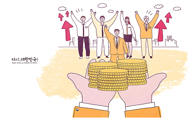 PSD 손 상징 일러스트 성공 미래 협력 한국 표정 여러명 금융 경제 동전 희망 기쁨 기도 발전 긍정 장면 노력 국내일러스트 감정 아시아 다수 컨셉 돈 사람 신체부위 파일형식