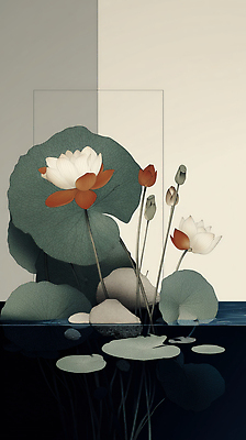 JPG 디자인 꽃 컬러 잎 일러스트 자연 수채화 연꽃 풍경 평화 연못 수중식물 수조 오브젝트 심플 조화 뷰티풀 국내일러스트 AI일러스트 AI콘텐츠 식물 컨셉 생태계 파일형식