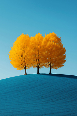 JPG 나무 편집이미지 잎 자연 하늘 생명 풍경 파란색 햇빛 노란색 고요 가을 숲 언덕 조화 삼나무 이미지편집 AI컴퓨터그래픽 AI콘텐츠 식물 계절 컬러 태양 생태계 파일형식