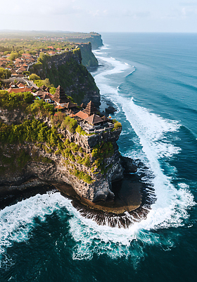 JPG 편집이미지 파도 바다 여행 자연 풍경 해변 여름 평화 일출 절벽 사원 발리 탐방 이미지편집 AI포토 AI콘텐츠 계절 섬 컨셉 비즈니스 노을 생태계 인도네시아 파일형식