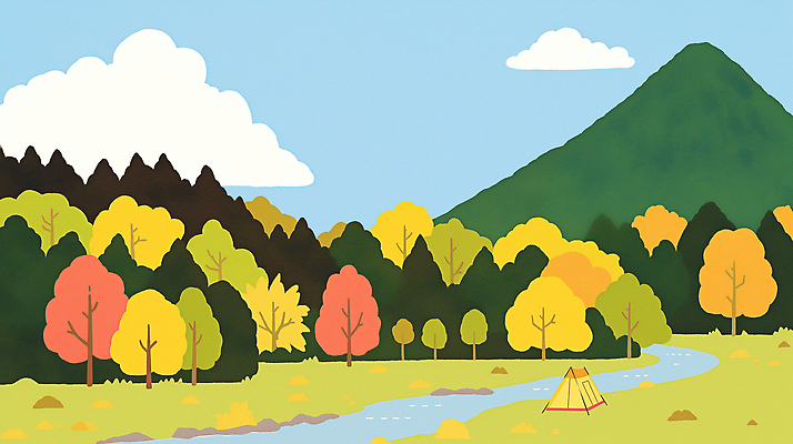 PSD 나무 컬러 여행 일러스트 모션 자연 텐트 풍경 잔디 여러명 야외 강 소풍 등산 트래킹 캠핑 가을 숲 즐거움 국내일러스트 식물 계절 감정 다수 레저 캠핑도구 사람 야외활동 생태계 파일형식
