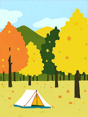 PSD 나무 여행 단풍 일러스트 가족 자연 하늘 아침 휴식 산 텐트 풍경 야외 노란색 귀여움 주황색 캠핑 탐험 가을 숲 즐거움 국내일러스트 주간 식물 계절 감정 컬러 컨셉 잎 관계 레저 캠핑도구 생태계 파일형식