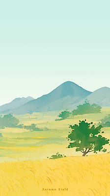 PSD 나무 식물 일러스트 자연 하늘 산 거리 풍경 초원 초록색 농경지 평화 고요 가을 땅 생태계 지역 뷰티풀 국내일러스트 계절 컬러 컨셉 농장 파일형식