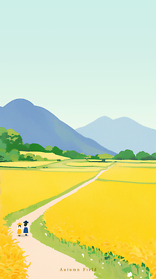 PSD 감정 길 여행 일러스트 자연 하늘 사람 풍경 초원 초록색 평화 농사 산책 가을 농촌 생태 조화 목가 차분 국내일러스트 계절 컬러 컨셉 농업 휴식 시골 생태계 파일형식