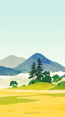 PSD 나무 구름 일러스트 자연 하늘 아침 날씨 산 풍경 야외 초록색 농경지 평화 고요 목초지 가을 전원 언덕 민속 드넓은 뷰티풀 국내일러스트 주간 자연요소 식물 계절 컬러 컨셉 농장 목장 전기에너지 생태계 파일형식 초원_자연