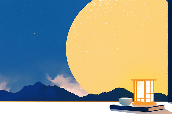JPG 백그라운드 일러스트 자연 하늘 조명 산 주택 텐트 풍경 평화 감상 분위기 밤 저녁 편안함 달빛 감성 경관 국내일러스트 AI일러스트 AI콘텐츠 컨셉 캠핑도구 건물 견과류 달 감각 야간 생태계 파일형식