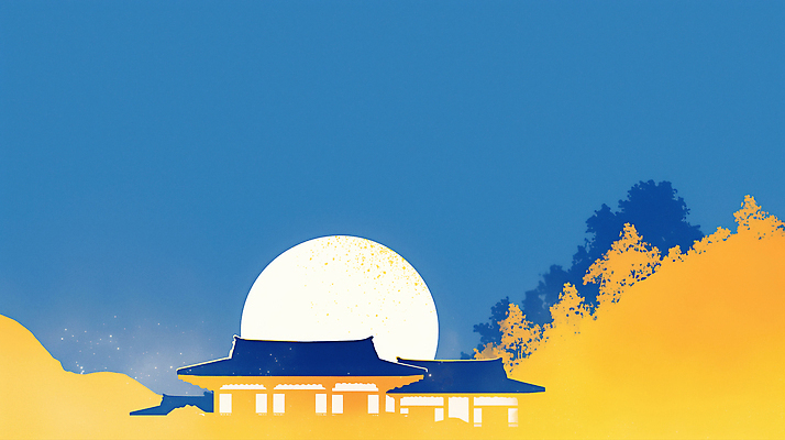 JPG 문화 여유 여행 일러스트 자연 하늘 한옥 한국 풍경 노을 고요 궁전 달 역사 저녁 조화 뷰티풀 비경 고택 국내일러스트 AI일러스트 AI콘텐츠 자연요소 한국전통 건축물 감정 아시아 고건축 야간 생태계 파일형식