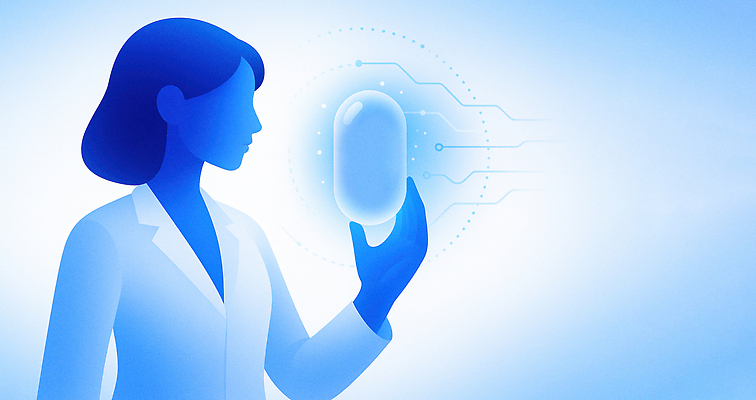 JPG 과학 일러스트 의학 미래 기술 건강 실험 치료 파란색 알약 디지털 의사 질병 연구원 혁명 개발 생명과학 창의성 국내일러스트 AI일러스트 AI콘텐츠 직업 컬러 컨셉 약 의료진 파일형식