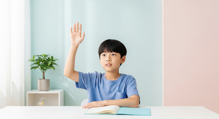 JPG 편집이미지 교육 어린이 교실 탁자 수업 밝음 학습 손들기 분위기 질문 집중 참여 의료성형뷰티 편집실사 AI인물포토 AI콘텐츠 가구 컨셉 학교 모션 사람 CG 파일형식 AI포토
