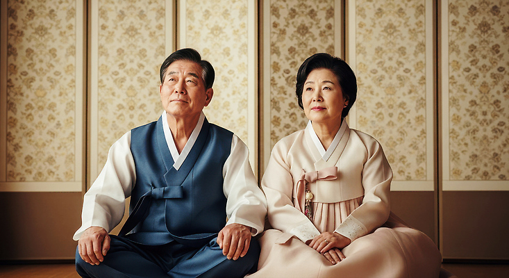 JPG 편집이미지 여자 남자 문화 가족 한국 표정 사랑 노부부 전통의상 한복 느림 의료성형뷰티 편집실사 AI인물포토 AI콘텐츠 한국전통 전통 부부 감정 아시아 관계 사람 CG 파일형식 AI포토