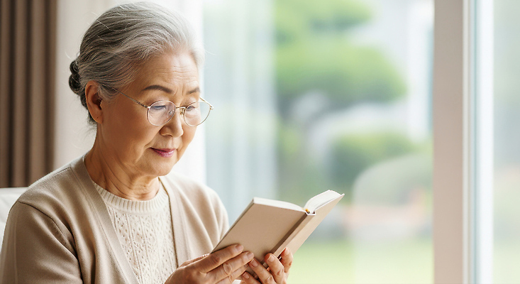 JPG 편집이미지 여자 여유 모션 책 독서 평화 고요 공간 마음 편안함 집중 창가 오후 의료성형뷰티 편집실사 AI인물포토 AI콘텐츠 감정 컨셉 창문 사람 감각 CG 파일형식 AI포토