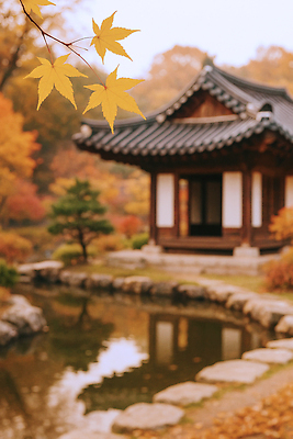 JPG 편집이미지 여행 단풍 자연 나뭇잎 산 한국 풍경 정원 고요 가을 연못 물가 방문 조화 편집실사 AI포토 AI콘텐츠 계절 아시아 잎 CG 생태계 파일형식