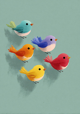 JPG 동물 공원 감정 예술 컬러 일러스트 자연 조류 하늘 장식 빨간색 파란색 노란색 보라색 주황색 비행 즐거움 앵무새 생동감 국내일러스트 AI일러스트 AI콘텐츠 공공시설 생태계 파일형식