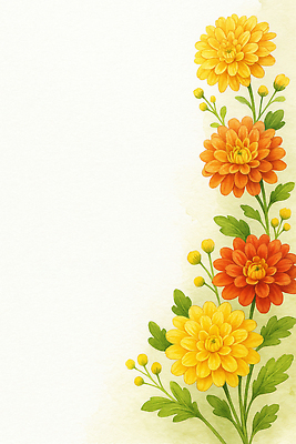 JPG 식물 디자인 꽃잎 꽃 예술 컬러 꽃다발 백그라운드 일러스트 자연 생명 밝음 장식 노란색 주황색 화환 화사함 조화 뷰티풀 국내일러스트 AI일러스트 AI콘텐츠 컨셉 생태계 파일형식