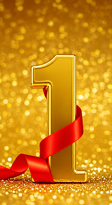 JPG 편집이미지 감정 리본 기념 이벤트 장식 반짝임 숫자 파티 축제 금색 축하 생일 즐거움 1주년 이미지편집 AI컴퓨터그래픽 AI콘텐츠 문자 기념일 컬러 컨셉 모션 파일형식