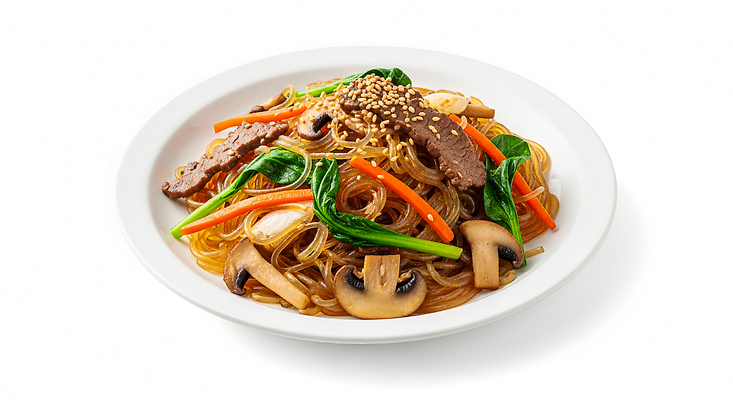 JPG 편집이미지 전통 한식 채소 요리 식사 당근 소고기 면류 표고버섯 시금치 건강식 잡채 간편조리식품 맛있는 편집실사 AI포토 AI콘텐츠 음식 뿌리채소 육류 버섯 CG 파일형식