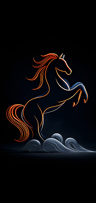 JPG 편집이미지 디자인 예술 파도 컬러 추상 파란색 조형물 검은색 말_게임 갈기 조화 뷰티풀 창의성 이미지편집 AI컴퓨터그래픽 AI콘텐츠 바다 무늬 미술 파일형식