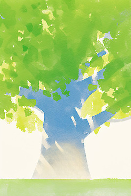 JPG 나무 식물 일러스트 자연 초원 여름 햇빛 환경 정원 고요 생태 조화 뷰티풀 색감 생동감 국내일러스트 AI일러스트 AI콘텐츠 계절 태양 생태계 파일형식