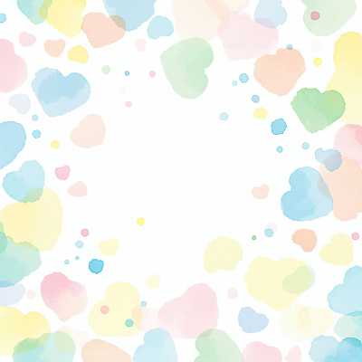 JPG 디자인 예술 컬러 백그라운드 패턴 일러스트 사랑 그래픽 장식 인테리어 물방울 하트 편안함 부드러움 감성 파스텔 조화 색채 창의성 아기자기 국내일러스트 AI일러스트 AI콘텐츠 모양 감정 컨셉 무늬 학용품 감각 파일형식