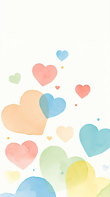 JPG 디자인 컬러 백그라운드 패턴 일러스트 수채화 사랑 그래픽 하트 그림 이미지 부드러움 감성 뷰티풀 창의성 흩어짐 아기자기 국내일러스트 AI일러스트 AI콘텐츠 모양 감정 컨셉 무늬 감각 파일형식