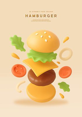 PSD 편집이미지 음식 컬러 토마토 재료 치즈 패스트푸드 육류 공중 햄버거 상추 조화 식욕 쇼케이스 편집3D 채소 식재료 유제품 3D 인스턴트 진열장 파일형식