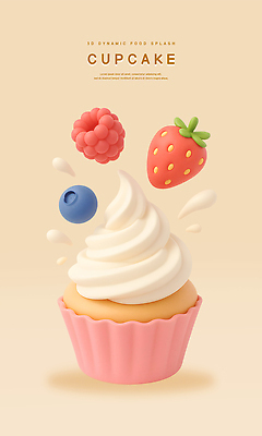 PSD 편집이미지 음식 컬러 과일 딸기 디저트 여름 식사 신선 컵케이크 크림 블루베리 산딸기 제빵 편집3D 계절 3D 제과제빵 케이크 파일형식